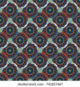 New color seamless pattern with many flower.