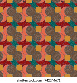 New color seamless pattern with many flower.