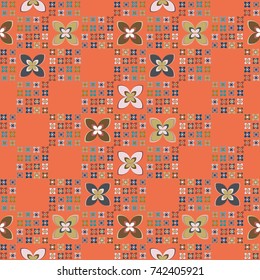 New color seamless pattern with many flower.