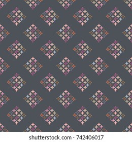 New color seamless pattern with many flower.