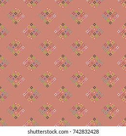 New color seamless pattern with many flower.