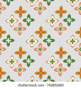 New color seamless pattern with many flower.