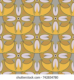 New color seamless pattern with many flower.