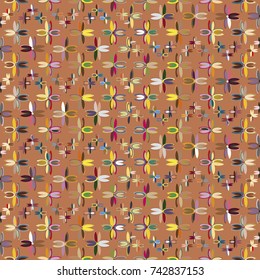 New color seamless pattern with many flower.