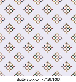 New color seamless pattern with many flower.