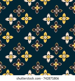 New color seamless pattern with many flower.