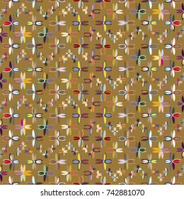 New color seamless pattern with many flower.