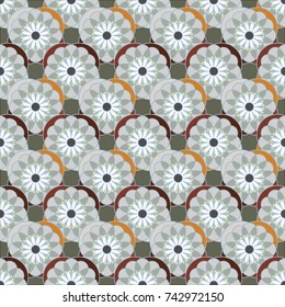 New color seamless pattern with many flower.