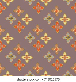 New color seamless pattern with many flower.
