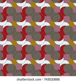 New color seamless pattern with many flower.
