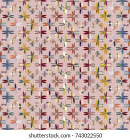 New color seamless pattern with many flower.