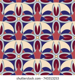 New color seamless pattern with many flower.