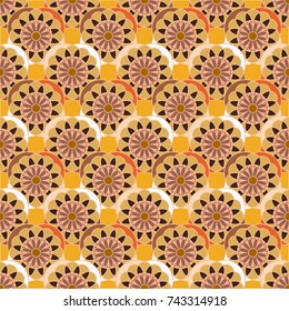 New color seamless pattern with many flower.