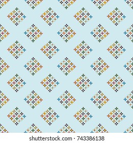 New color seamless pattern with many flower.