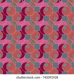 New color seamless pattern with many flower.