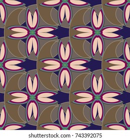 New color seamless pattern with many flower.