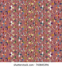 New color seamless pattern with many flower.