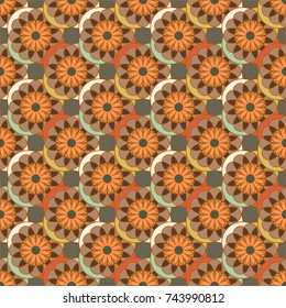 New color seamless pattern with many flower.