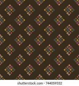New color seamless pattern with many flower.