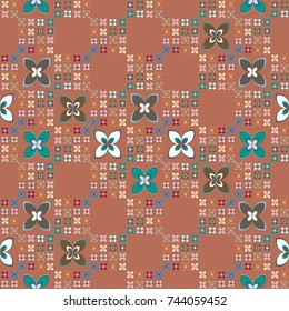 New color seamless pattern with many flower.