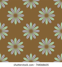 New color seamless pattern with many flower.