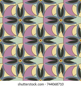 New color seamless pattern with many flower.