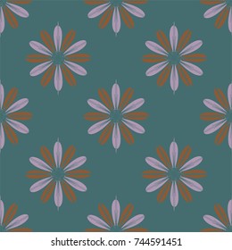 New color seamless pattern with many flower.