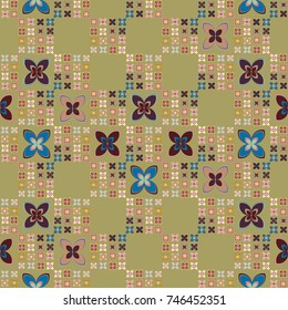 New color seamless pattern with many flower.