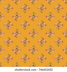 New color seamless pattern with many flower.