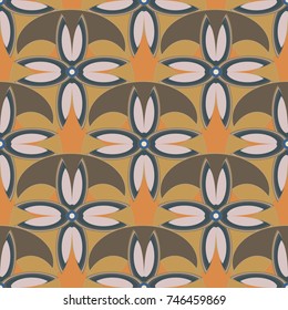 New color seamless pattern with many flower.
