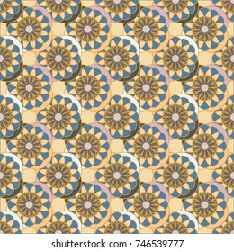 New color seamless pattern with many flower.