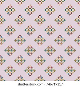 New color seamless pattern with many flower.