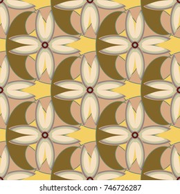 New color seamless pattern with many flower.