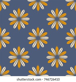 New color seamless pattern with many flower.