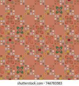 New color seamless pattern with many flower.
