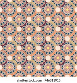 New color seamless pattern with many flower.