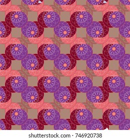 New color seamless pattern with many flower.