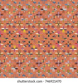 New color seamless pattern with many flower.