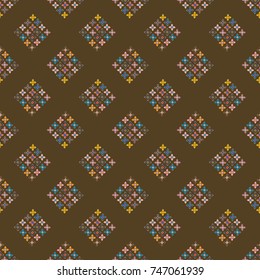 New color seamless pattern with many flower.