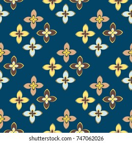 New color seamless pattern with many flower.