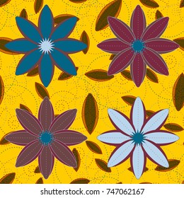 New color seamless pattern with many flower.