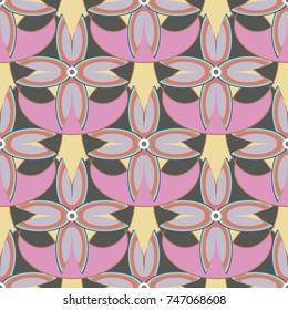 New color seamless pattern with many flower.