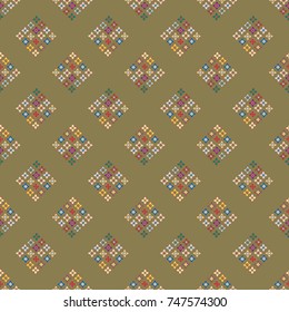 New color seamless pattern with many flower.
