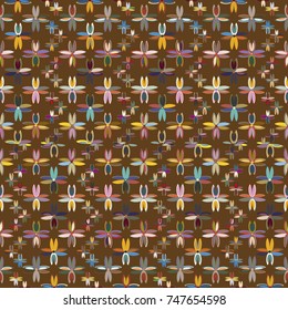 New color seamless pattern with many flower.