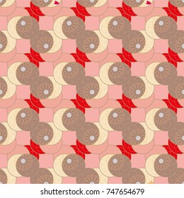 New color seamless pattern with many flower.