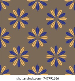 New color seamless pattern with many flower.