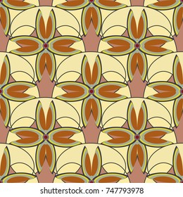 New color seamless pattern with many flower.