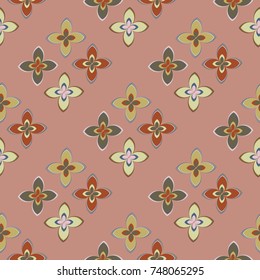 New color seamless pattern with many flower.