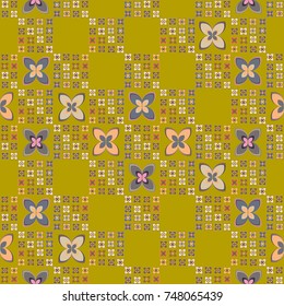New color seamless pattern with many flower.