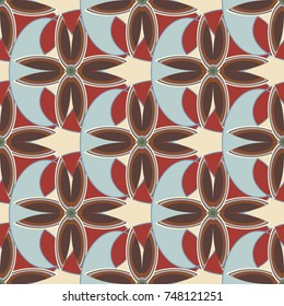 New color seamless pattern with many flower.